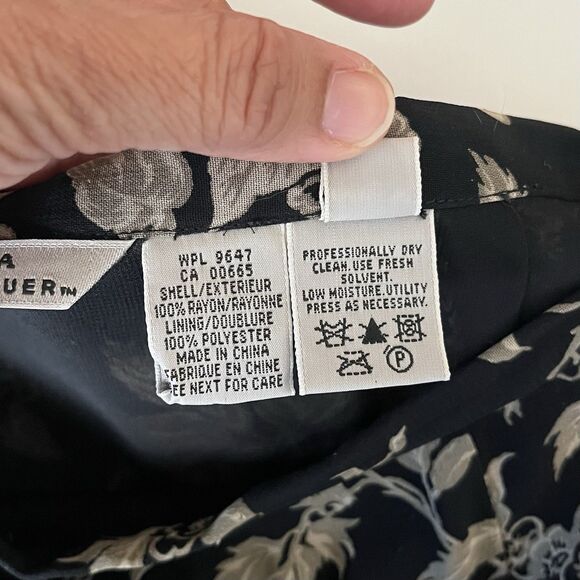 Eddie Bauer Y2K Floral Rayon Midi Tea Skirt Size 6 Dark Romantic Fairy Grunge - Picture 6 of 9